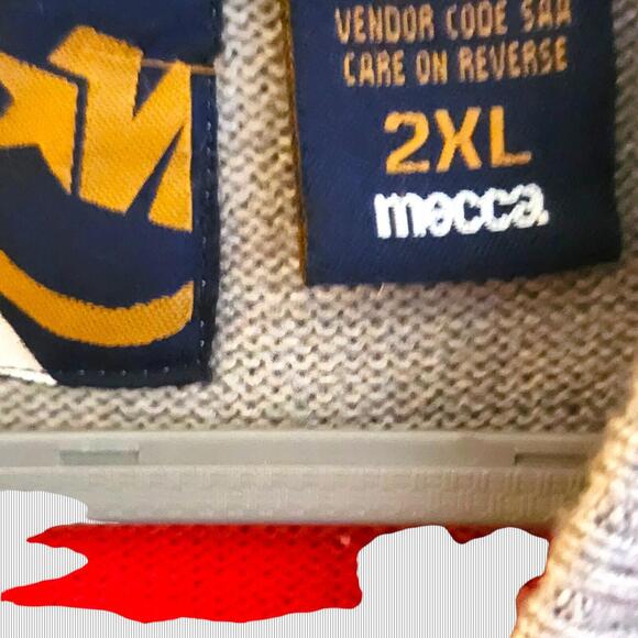 Vintage Mecca USA Mens Sweater Sz XXL Grey Crewneck Orginal Y2k 90s Streetwear - Picture 4 of 8